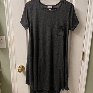 LuLaRoe Dark Gray Heathered Carly Dress